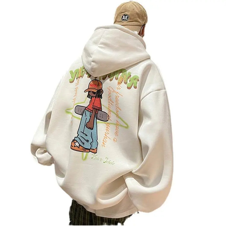 American Hiphop Heavy Sweater For Boys Autumn And Winter Fleece-lined - pluto essentials