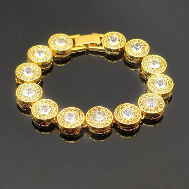 Double Gold Chain Full Diamond Hip Hop Rap Hip Hop Necklace - pluto essentials