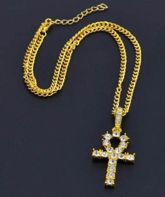 Men And Women Hip Hop Classic Diamond Cross Necklace - pluto essentials