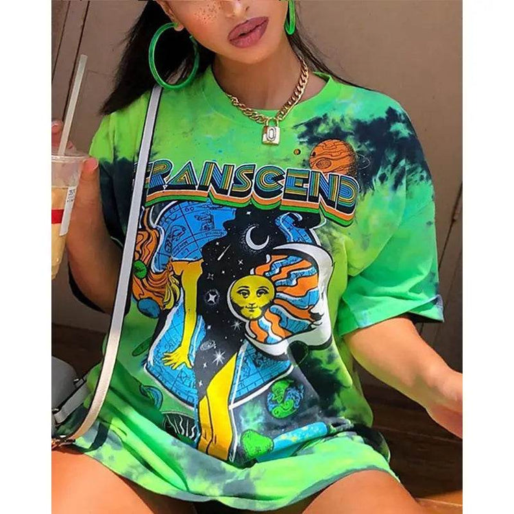 High Street Oversized T-shirt Women Summer Y2K Clothes Plus Size Short - pluto essentials