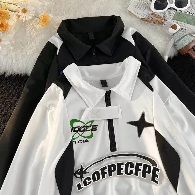 American Retro Printed Sweater For Men - pluto essentials