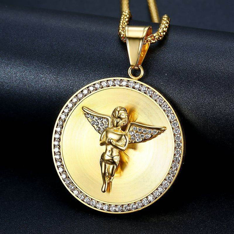 HIPHOP Zircon Angel Necklace - pluto essentials