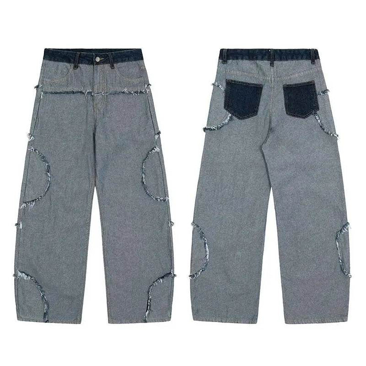 Street Fashion Hip Hop Inside-out Wear Frayed Design Skinny Jeans - pluto essentials