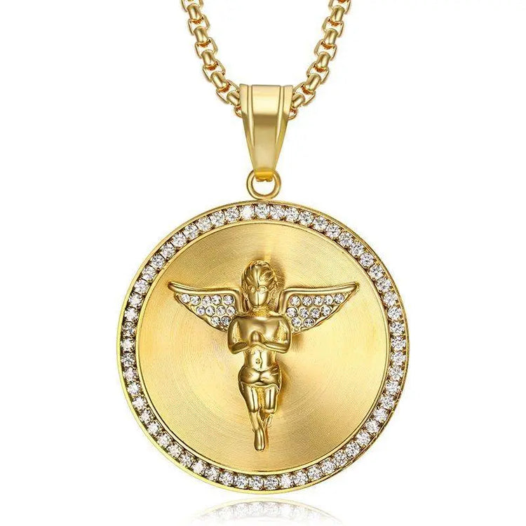 HIPHOP Zircon Angel Necklace - pluto essentials