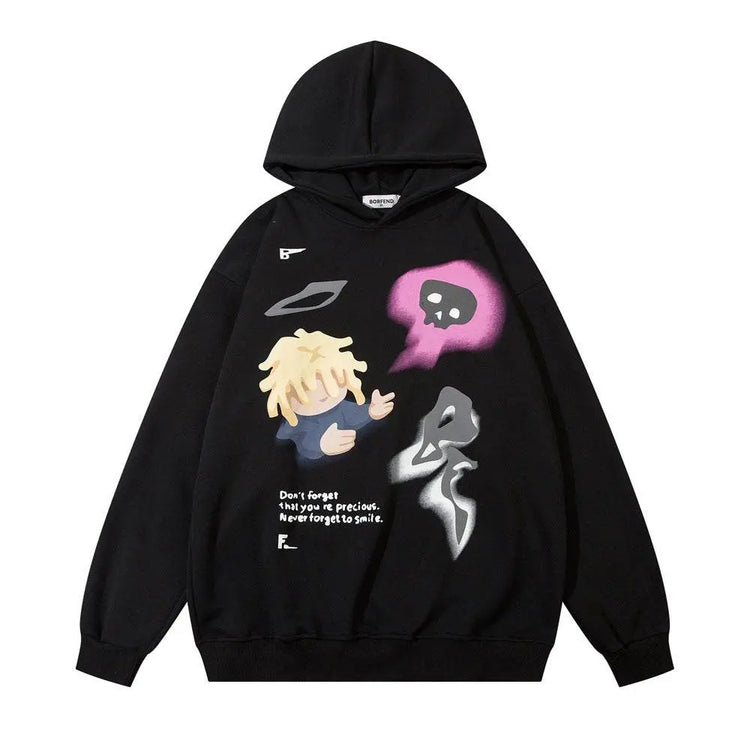 Fashion Cartoon Printed Hoodie Men - pluto essentials