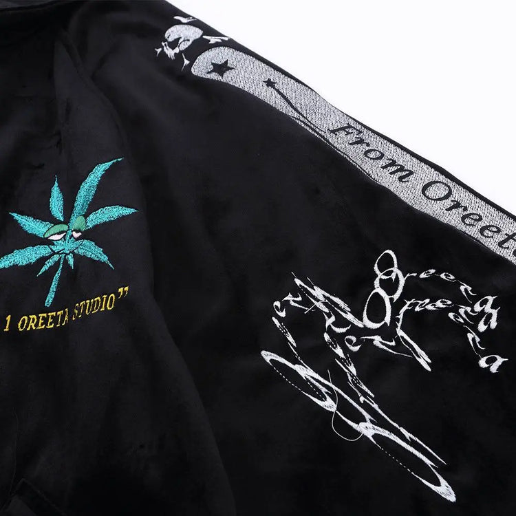 American Hiphop Trend Loose Collar Baseball Uniform - pluto essentials