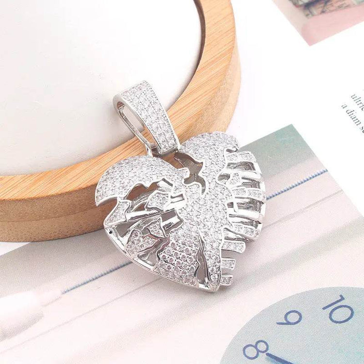 Broken Heart Pendant Hip Hop - pluto essentials