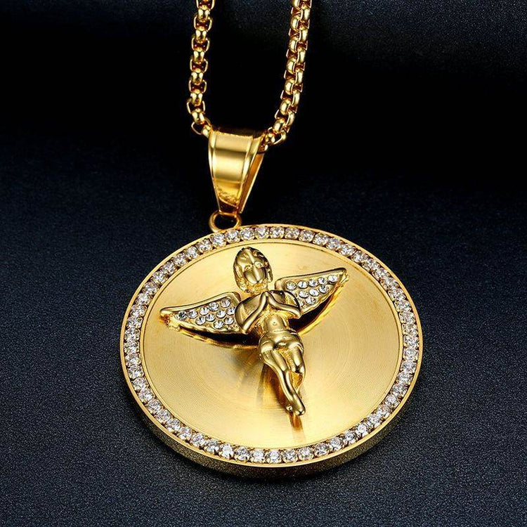 HIPHOP Zircon Angel Necklace - pluto essentials