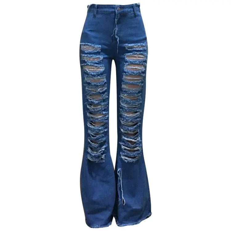 street trend flared denim pants - pluto essentials
