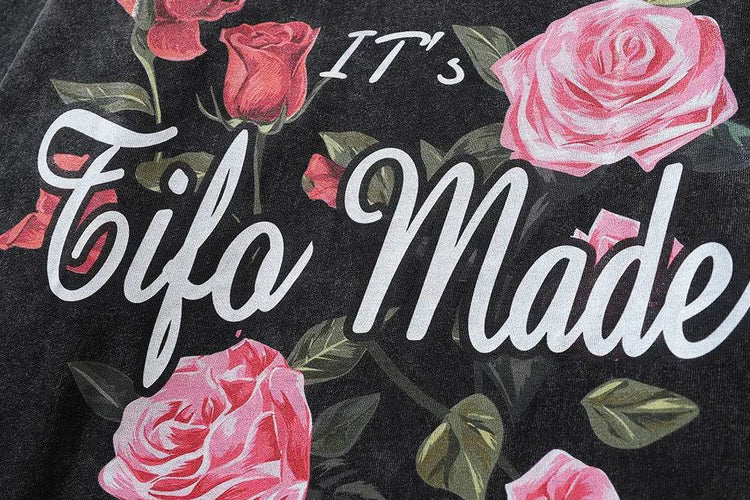 Fashion Brand Fried Street Rose Long Sleeve Men&