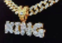 Men Women Hip Hop KING QUEEN Letter Pendant Necklace - pluto essentials