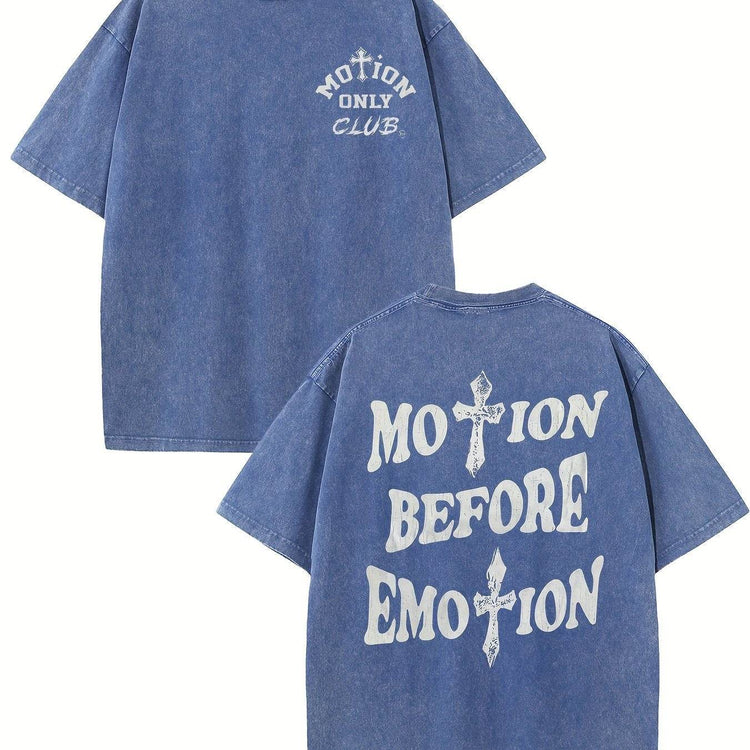motion before emotion custom t-shirt - pluto essentials