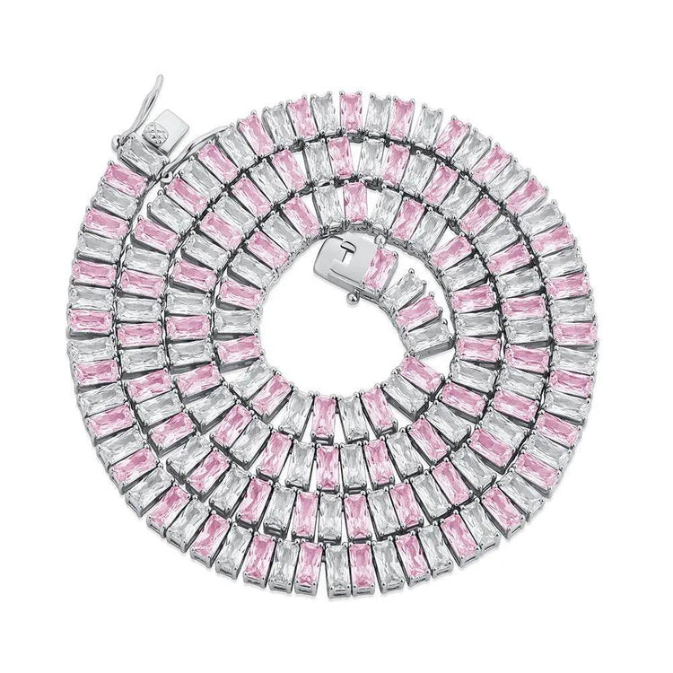 Rectangular Zircon Hip Hop Necklace For Men and Women - pluto essentials