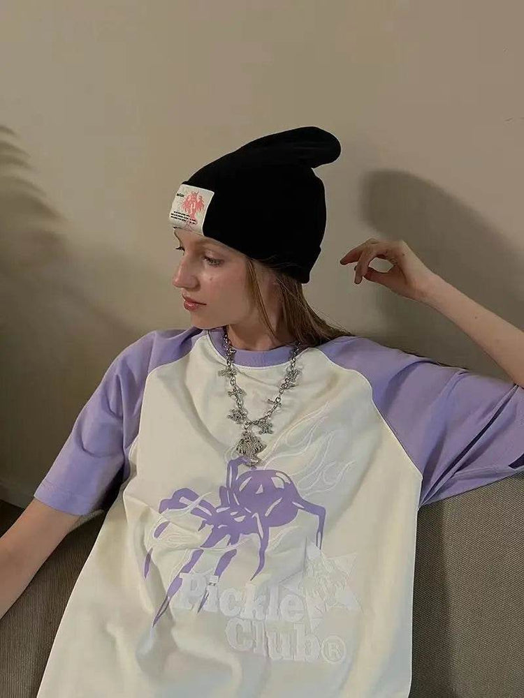 High Quality Harajuku Casual Hip Hop Female Vintage Oversized Street Retro Summer Letters T-shirts - pluto essentials