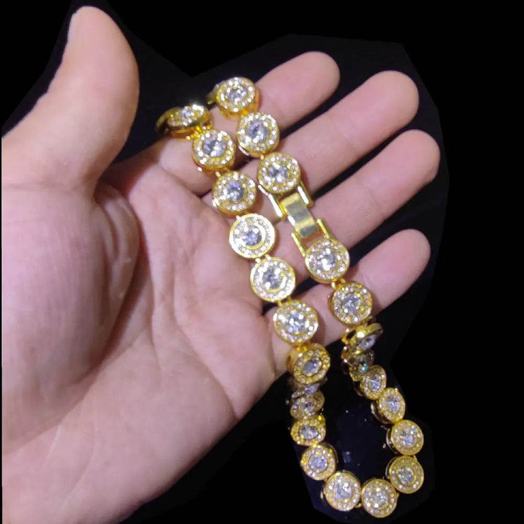 Double Gold Chain Full Diamond Hip Hop Rap Hip Hop Necklace - pluto essentials