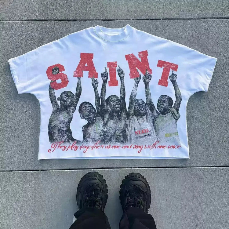 y2k "SAINT" t-shirt - pluto essentials