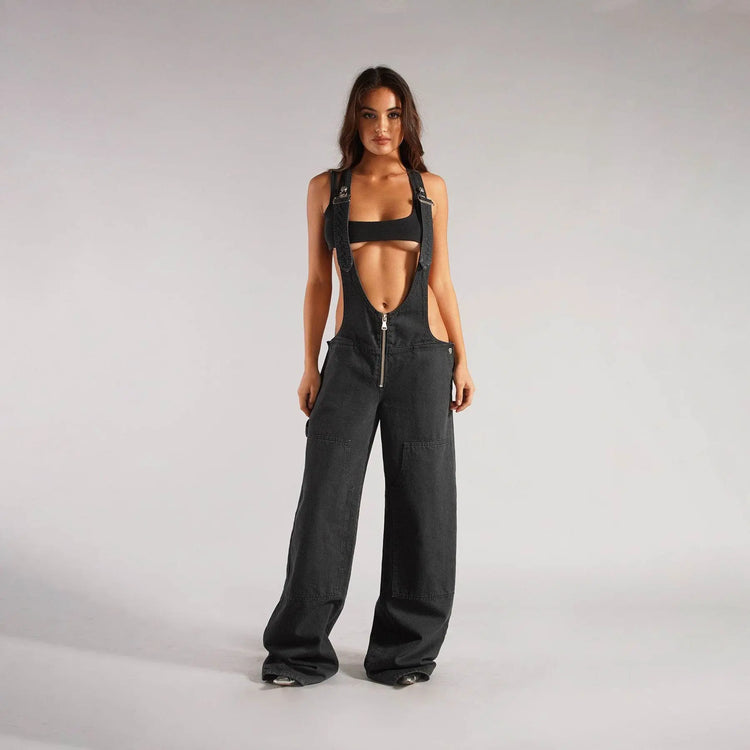 Urban Loose Denim Jumpsuit - pluto essentials