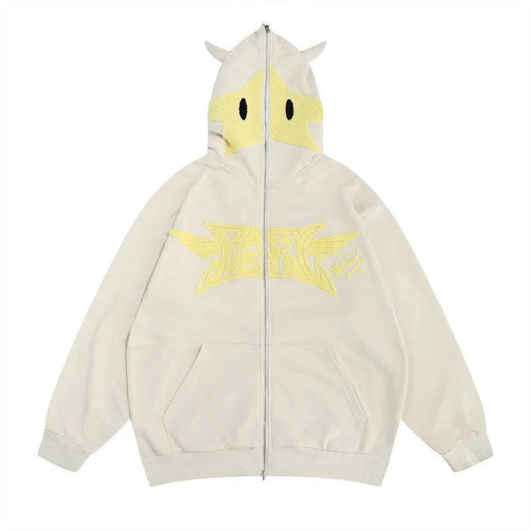 Masked Zipper Hooded Sweater For Men - pluto essentials