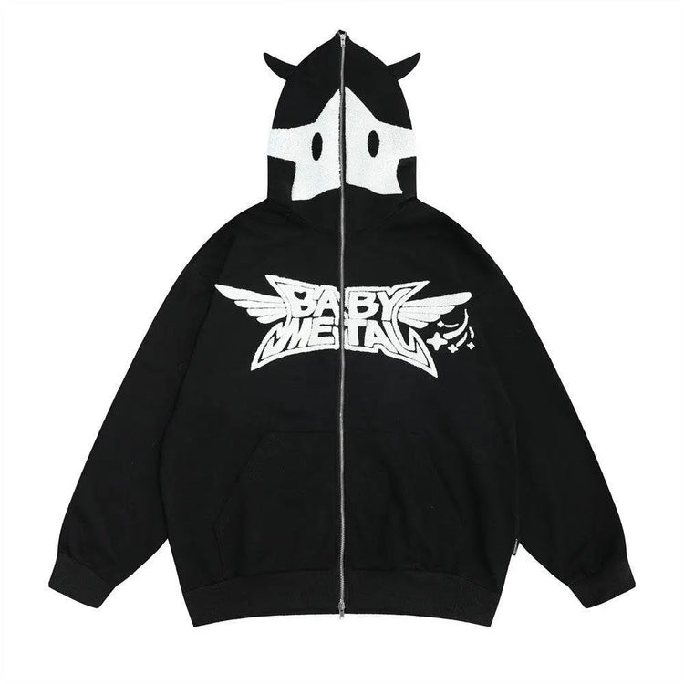 Masked Zipper Hooded Sweater For Men - pluto essentials
