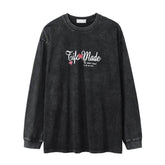 Fashion Brand Fried Street Rose Long Sleeve Men&
