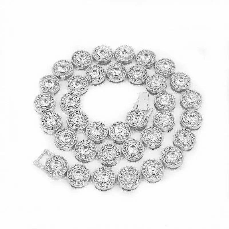 Double Gold Chain Full Diamond Hip Hop Rap Hip Hop Necklace - pluto essentials 