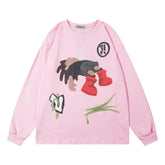 Cartoon Printed Crew Neck Sweatshirt Men - pluto essentials 