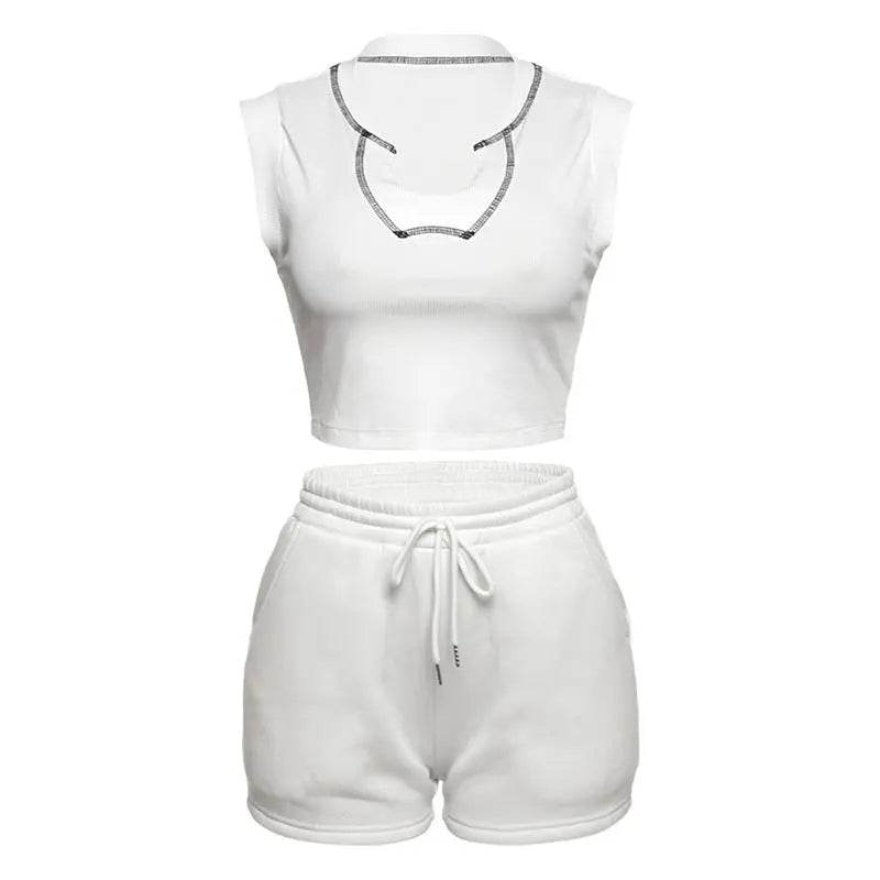 Personality Street Trendy Street Style Solid Color Sleeveless Suit - pluto essentials 