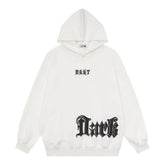 Gothic Letter Printed Hoodie Men - pluto essentials 