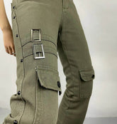 High Street Fried Street Straight Pants Cargo Pants Jeans - pluto essentials 