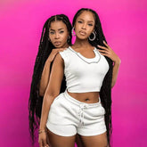 Personality Street Trendy Street Style Solid Color Sleeveless Suit - pluto essentials 