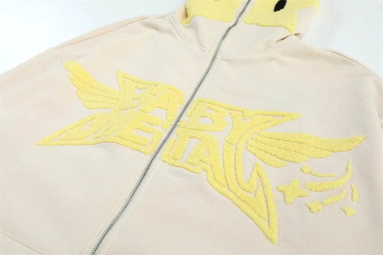 Masked Zipper Hooded Sweater For Men - pluto essentials 