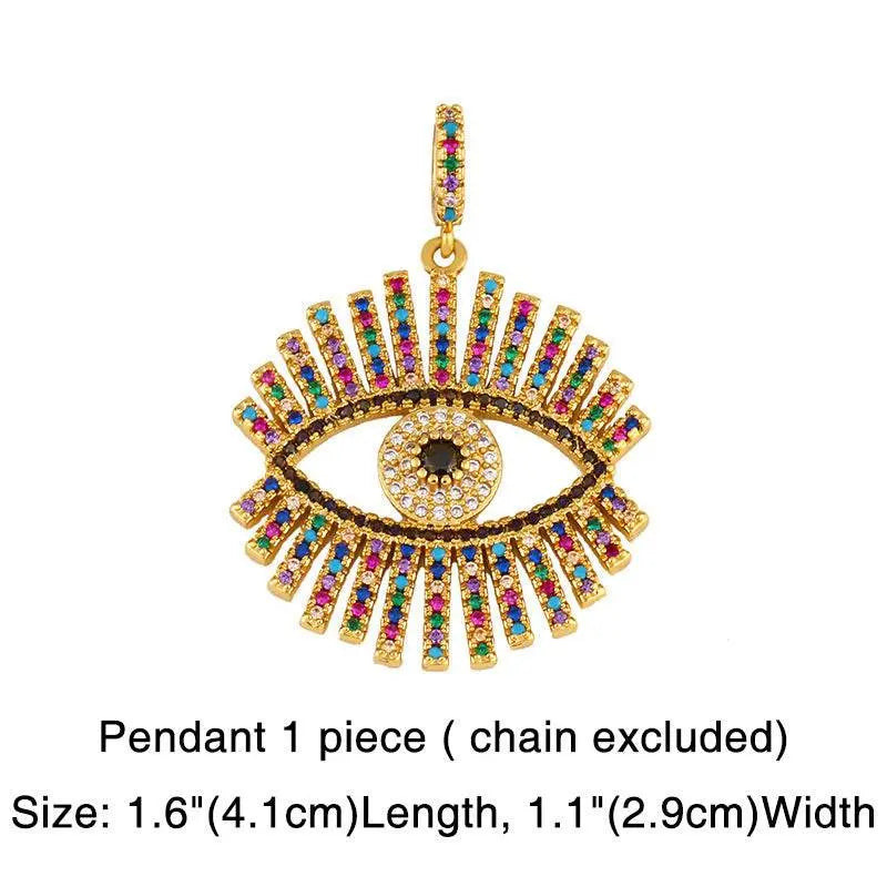 Colorful Zircon Hiphop Necklace - pluto essentials 