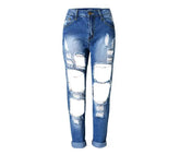 Ripped Jeans High Waist Women Ripped Hole Knee Skinny Pants - pluto essentials 