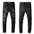 custom Black Skinny Jeans with Worn Patches - pluto essentials 