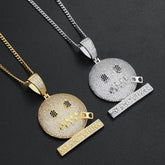 Cartoon Expression Zipper Shut Up Personality Trendy Hip Hop Jewelry - pluto essentials 