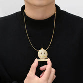 Cartoon Expression Zipper Shut Up Personality Trendy Hip Hop Jewelry - pluto essentials 