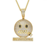 Cartoon Expression Zipper Shut Up Personality Trendy Hip Hop Jewelry - pluto essentials 