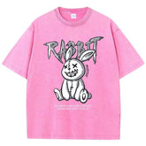 Cute Rabbit Print T-shirt Breathable T-shirt Streetwear - pluto essentials 