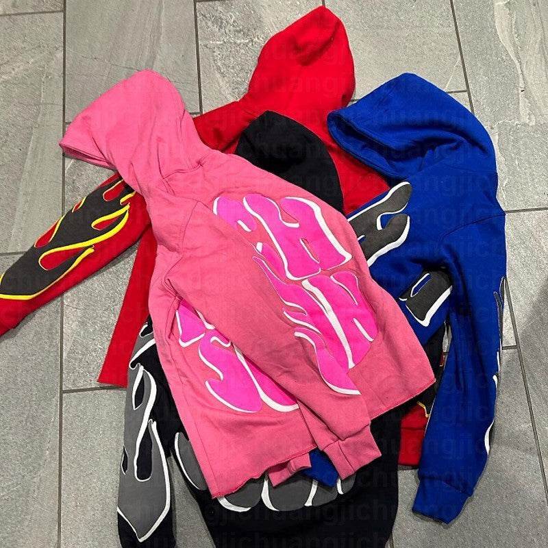 Winter Letters Puff Print Loose Hip Hop Streetwear Men&