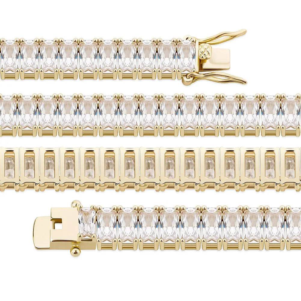 Rectangular Zircon Hip Hop Necklace For Men and Women - pluto essentials 