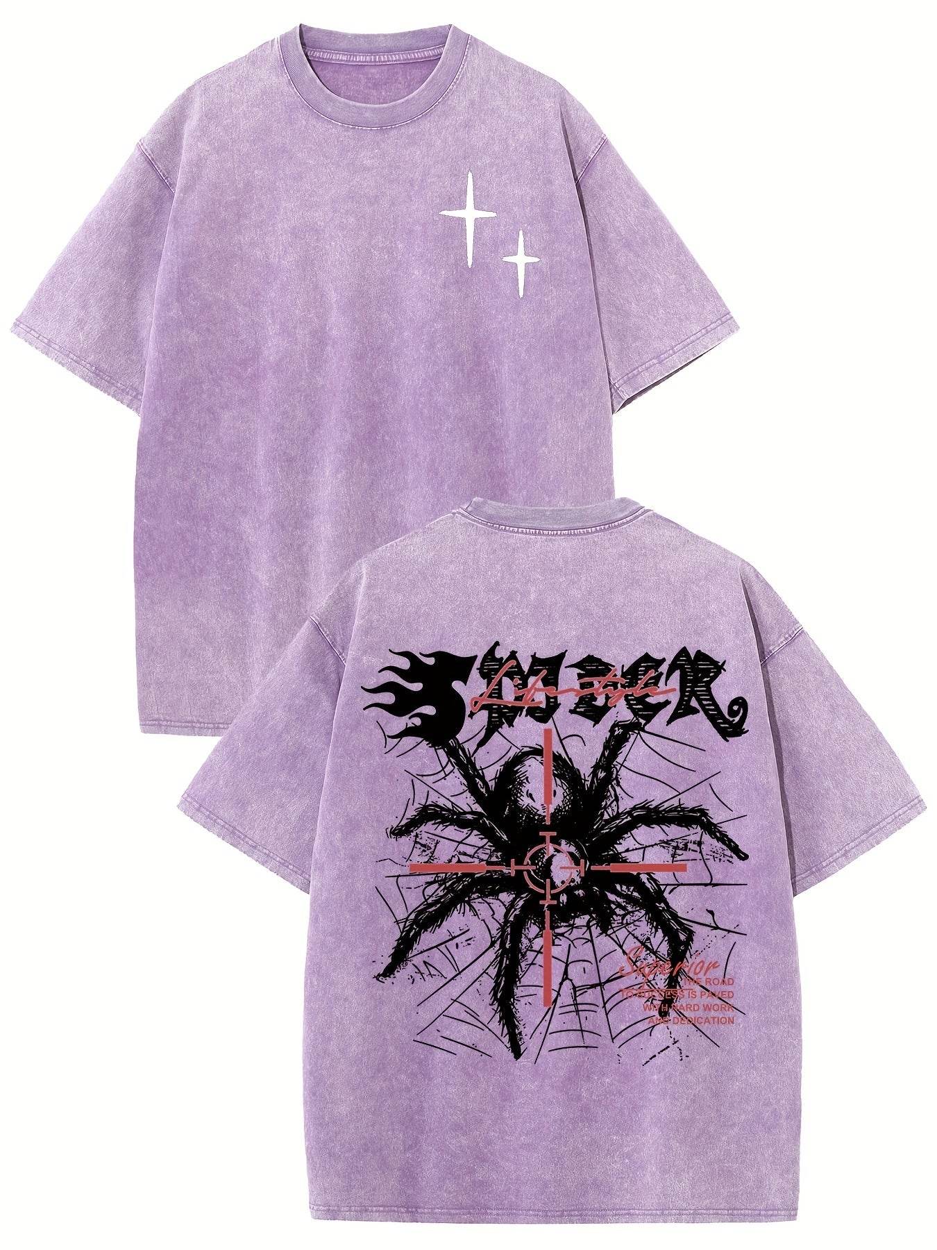 Retro Harajuku Street Spider Double-sided t-shirt - pluto essentials 