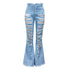 street trend flared denim pants - pluto essentials 