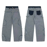 Street Fashion Hip Hop Inside-out Wear Frayed Design Skinny Jeans - pluto essentials 