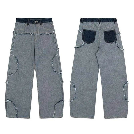 Street Fashion Hip Hop Inside-out Wear Frayed Design Skinny Jeans - pluto essentials 