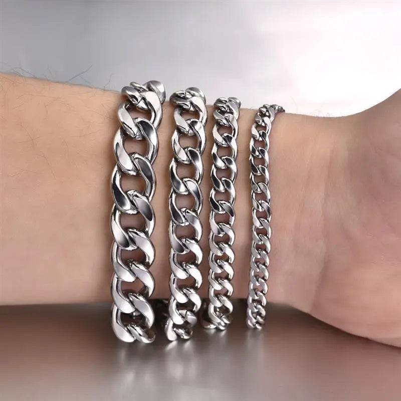 Stainless Steel Bracelet Hip Hop Men And Women Simple - pluto essentials 