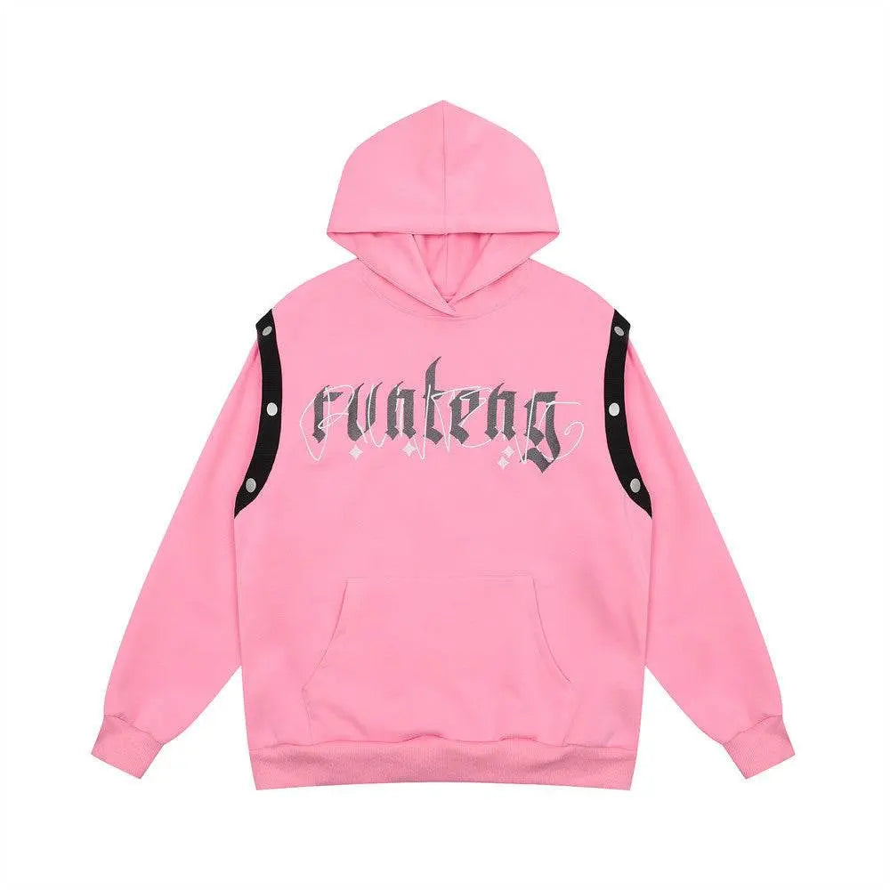 Fashion Letters Printed Hoodie Men - pluto essentials 