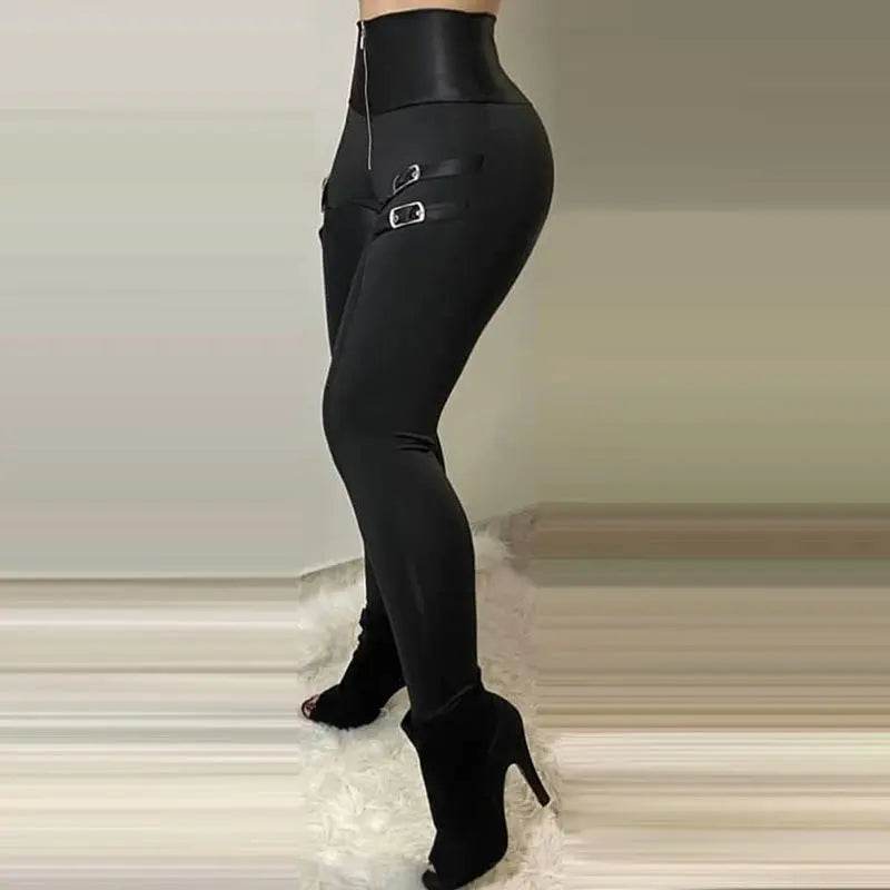 Lugentolo High Waist Skinny Trousers Women Streetwear Fall - pluto essentials 
