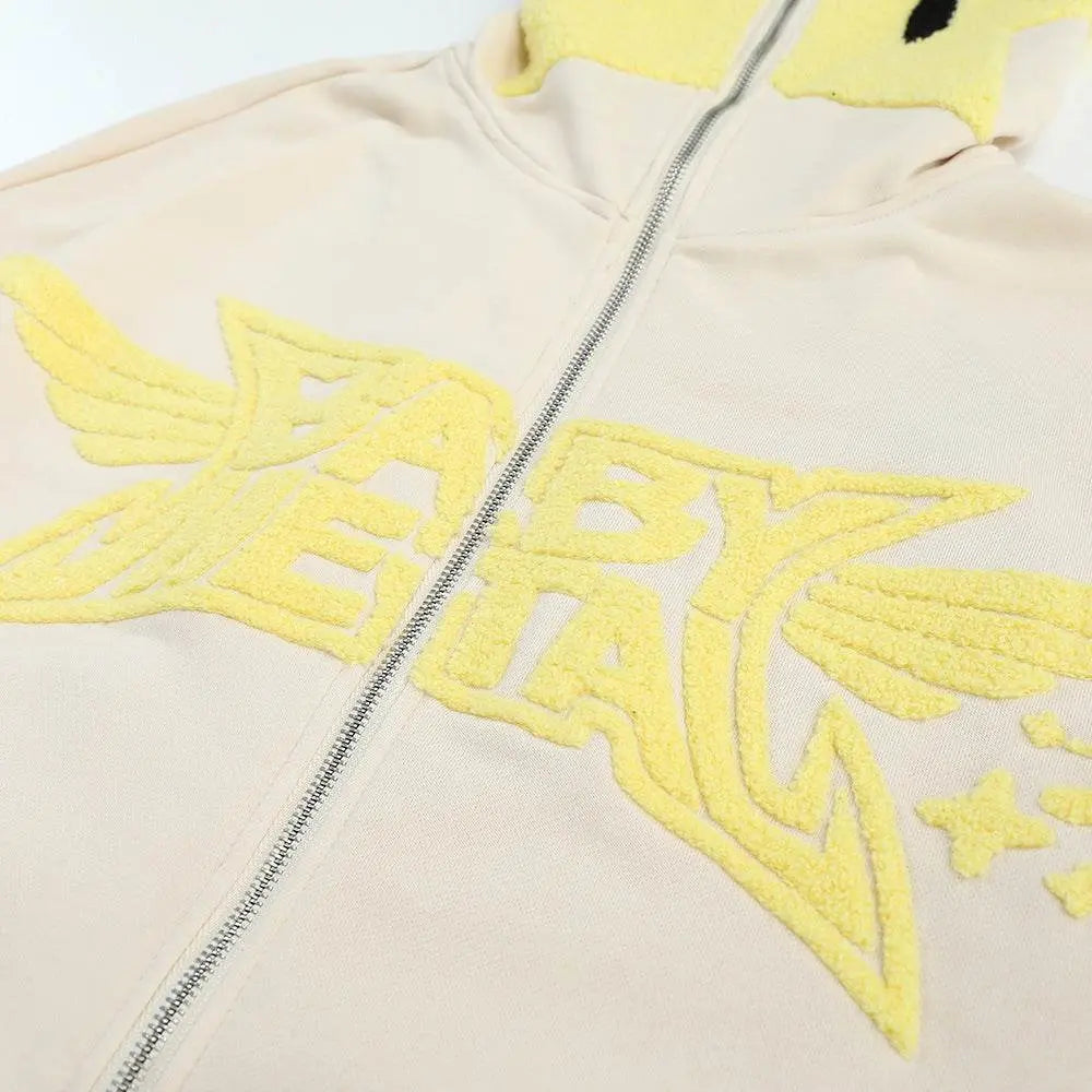 Masked Zipper Hooded Sweater For Men - pluto essentials 