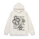 English Letters Printed Hoodie Men - pluto essentials 