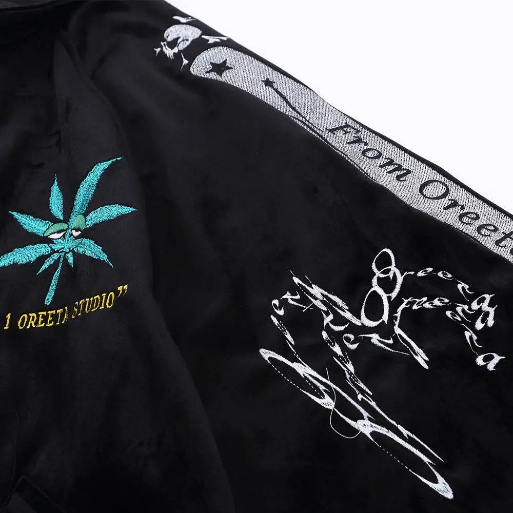 American Hiphop Trend Loose Collar Baseball Uniform - pluto essentials 